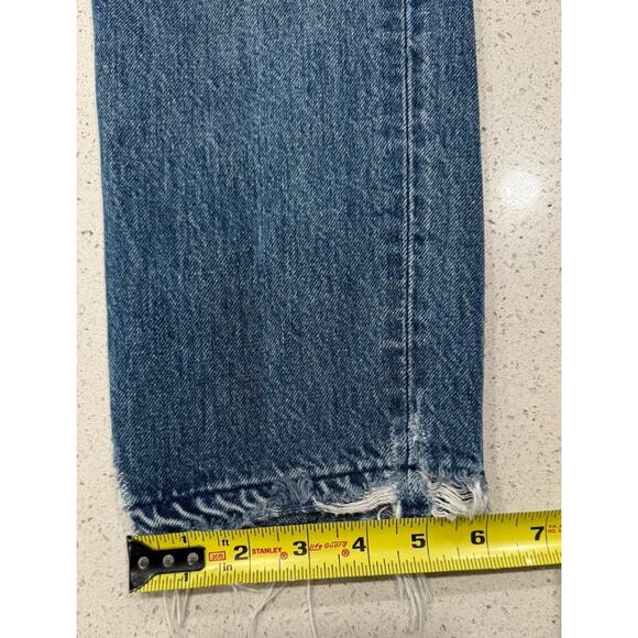 Trave Constance Straight Tapered Button Fly Distressed Fray Jeans Blue Size 26 - Picture 5 of 9